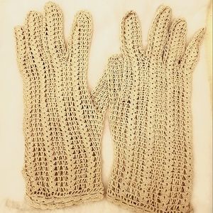 Vintage hand crocheted women's gloves